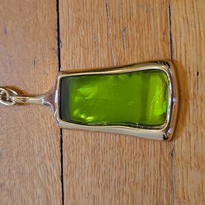 NWT, Robert Lee Morris SOHO, Gold, Green Sea Glass, Paperclip Chain, Necklace